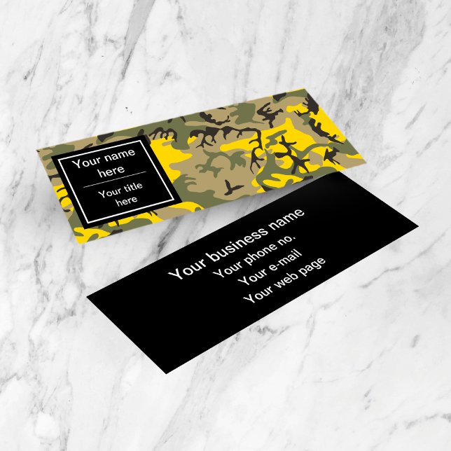Minitarjeta De Visita Camuflaje amarillo y verde, ejército, ejército (Subido por el creador)