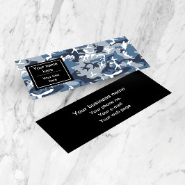 Minitarjeta De Visita Camuflaje azul de nieve en invierno, ejército