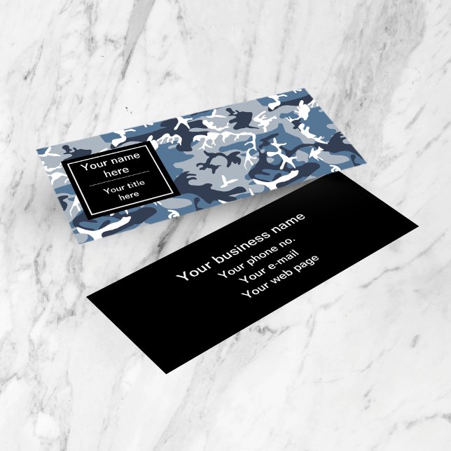 Minitarjeta De Visita Camuflaje azul de nieve en invierno, ejército (Subido por el creador)