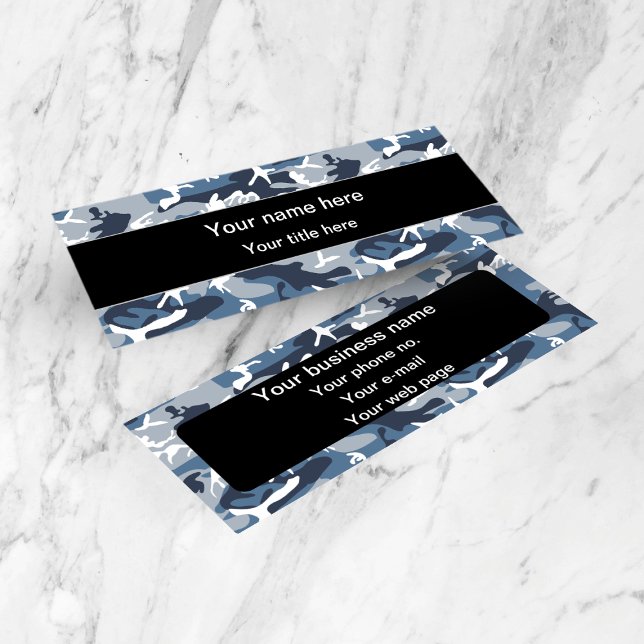 Minitarjeta De Visita Camuflaje azul de nieve en invierno, ejército (Subido por el creador)