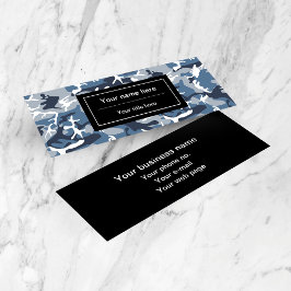 Minitarjeta De Visita Camuflaje azul de nieve en invierno, ejército