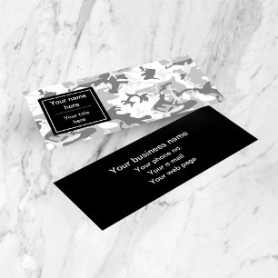 Minitarjeta De Visita Camuflaje gris de nieve en invierno, ejército, ejé