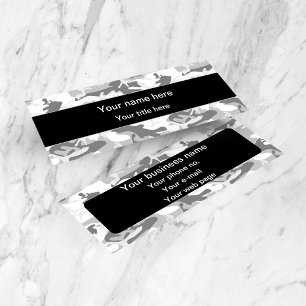 Minitarjeta De Visita Camuflaje gris de nieve en invierno, ejército, ejé