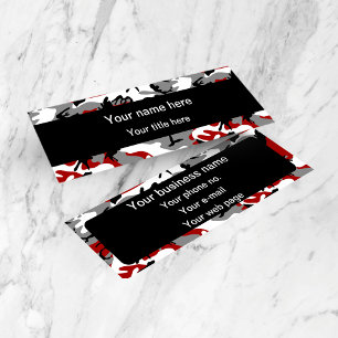 Minitarjeta De Visita Camuflaje rojo y gris, ejército