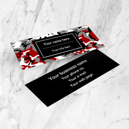 Minitarjeta De Visita Camuflaje rojo y gris, ejército