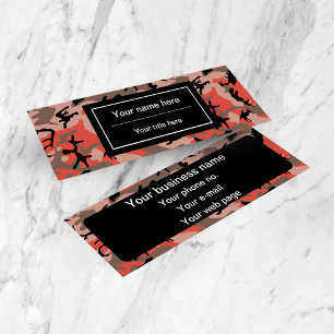 Minitarjeta De Visita Camuflaje rojo y marrón, militar, ejército