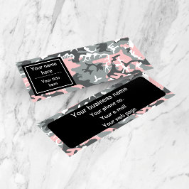 Minitarjeta De Visita Camuflaje rosa y gris, ejército, ejército