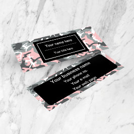 Minitarjeta De Visita Camuflaje rosa y gris, ejército, ejército