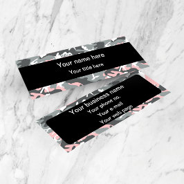 Minitarjeta De Visita Camuflaje rosa y gris, ejército, ejército