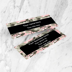Minitarjeta De Visita Camuflaje rosa y verde, militar, militar