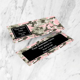 Minitarjeta De Visita Camuflaje rosa y verde, militar, militar