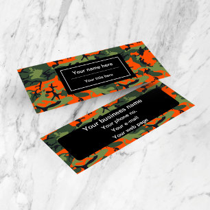 Minitarjeta De Visita Camuflaje verde y naranja, Camuflaje, Militar, Ejé
