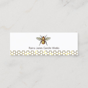 Minitarjeta De Visita Candle Maker Gold Bee Honeycomb