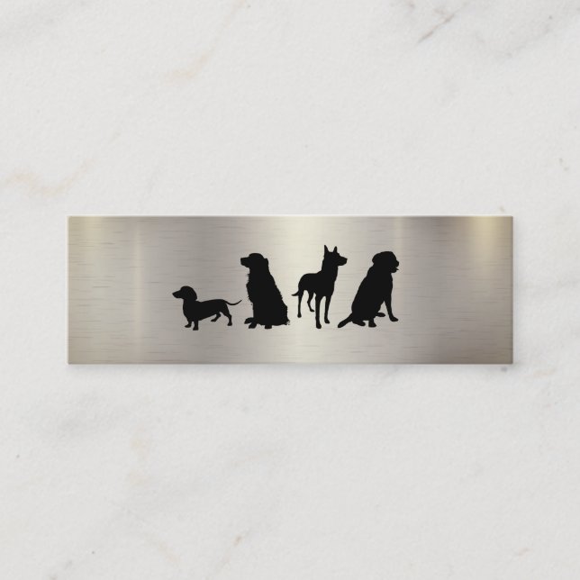 Minitarjeta De Visita Canine Pack | Fondo brillante Metalizado de entren (Anverso)