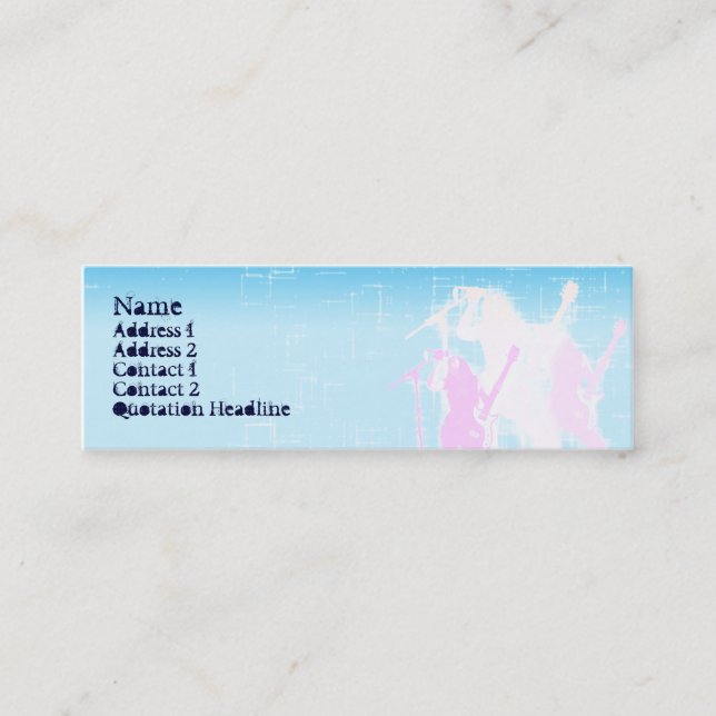 Minitarjeta De Visita Cantante de la guitarra de la paz - flaco (Anverso)