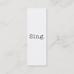 Minitarjeta De Visita Cante. Blanco y negro cante la plantilla de la