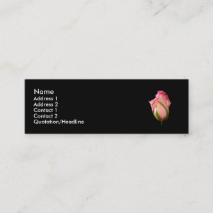 Minitarjeta De Visita Capullo de rosa rosado con el fondo negro