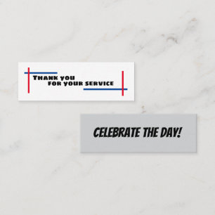 Minitarjeta De Visita Celebra el Día/Gracias por tu servicio