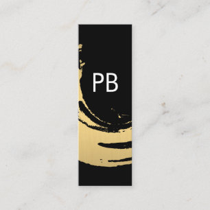 Minitarjeta De Visita Cepillado Monograma Faux Gold