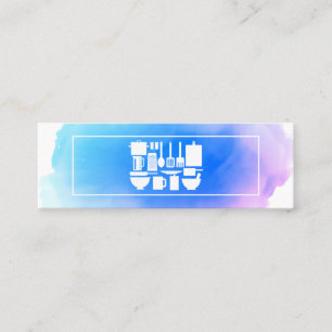 Minitarjeta De Visita Chef creativo   Acuarela Utensilios de cocina