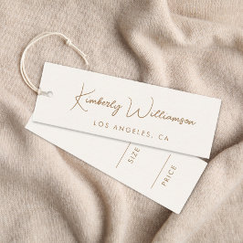 Minitarjeta De Visita Chic Gold Signature Script Cream Price Hang Tag
