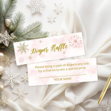 Chica Copo de Nieve de Oro Rosa Baby Shower Rifa d