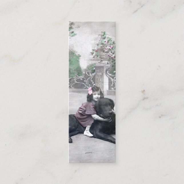 Minitarjeta De Visita Chica y su marcador de perro (Anverso)