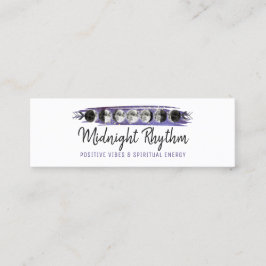 Minitarjeta De Visita Ciclo Lunar de la Luna en Acuarela Cielo Nocturno 