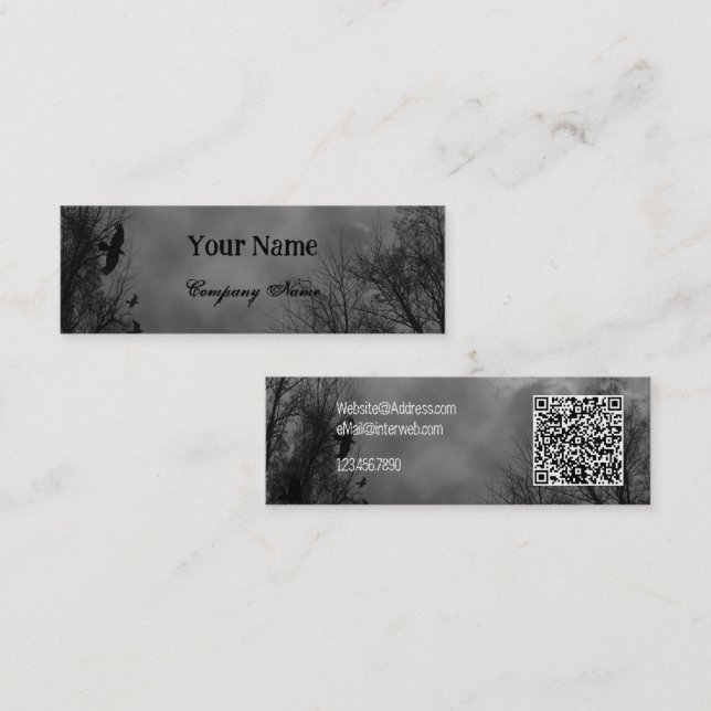 Minitarjeta De Visita Cielo atormentado con Ravens y Personalizado de có (Anverso / Reverso)