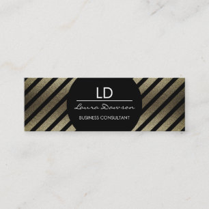 Minitarjeta De Visita Círculo y tiras de monograma de glamour