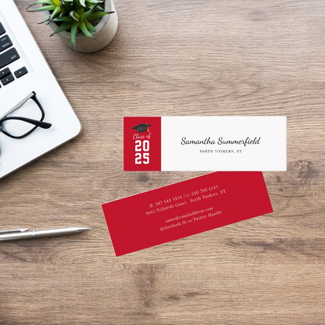 Minitarjeta De Visita Clase de Graduación de 2025 Elegant Grad Calling (Graduation Class of 2025 Elegant Grad Calling Mini Business Card)