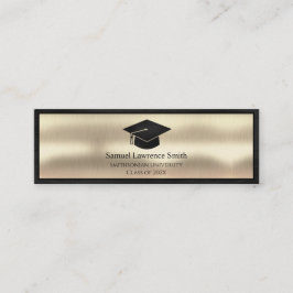 Minitarjeta De Visita Clase de graduación moderna de nombre Insertar oro