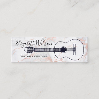 Minitarjeta De Visita clases de guitarra decoración de mármol mini tarje