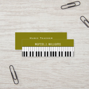 Minitarjeta De Visita Clases de Piano Profesora de Música Olive