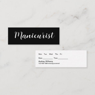 Minitarjeta De Visita Clásicas Manicuristas Citas de Negocios