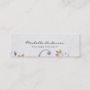 Minitarjeta De Visita Clásico floral / Blanco