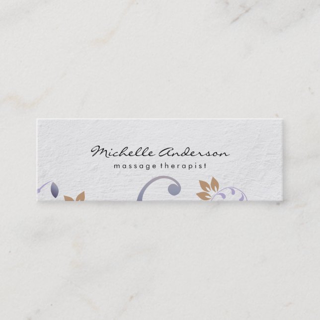 Minitarjeta De Visita Clásico floral / Blanco (Anverso)