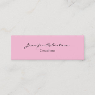 Minitarjeta De Visita Clásico Simple Rosa Llanto Único Slim
