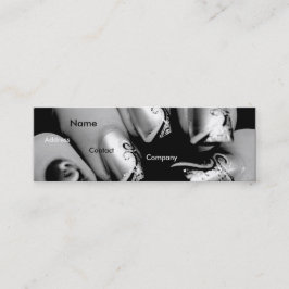 Minitarjeta De Visita Clavos del manicuro en negro y el blanco I