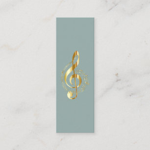 Minitarjeta De Visita Clef de sol de música personalizado mini Chrome