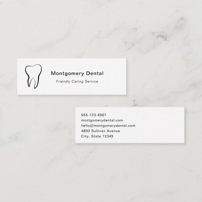 Minitarjeta De Visita Clínica Dental Dentistry Higiene Oral (Anverso / Reverso)