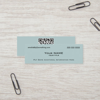 Minitarjeta De Visita Código QR azul moderno
