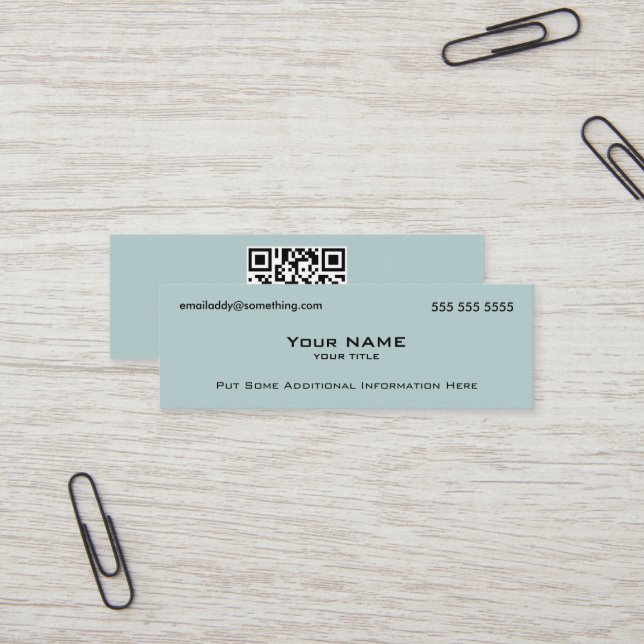 Minitarjeta De Visita Código QR azul moderno (Anverso/Reverso In Situ)