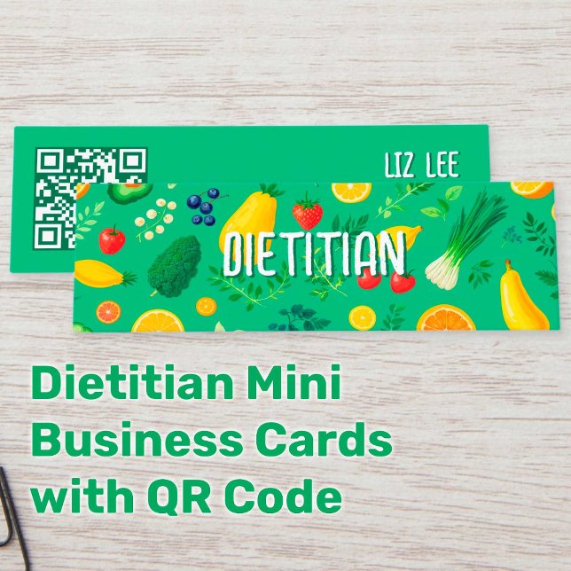 Minitarjeta De Visita Código QR de dietista nutricionista (Nutritionist Mini Business Cards)