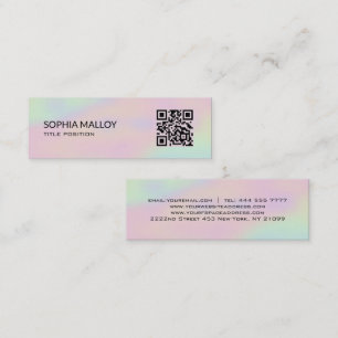 Minitarjeta De Visita Código QR de fondo holograma
