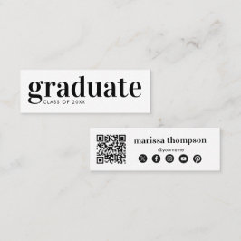 Minitarjeta De Visita Código QR de graduación para redes sociales