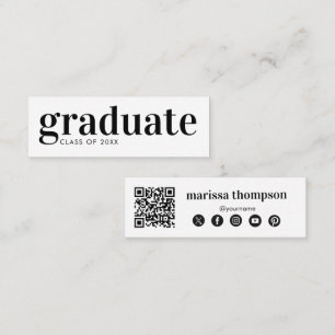 Minitarjeta De Visita Código QR de graduación para redes sociales