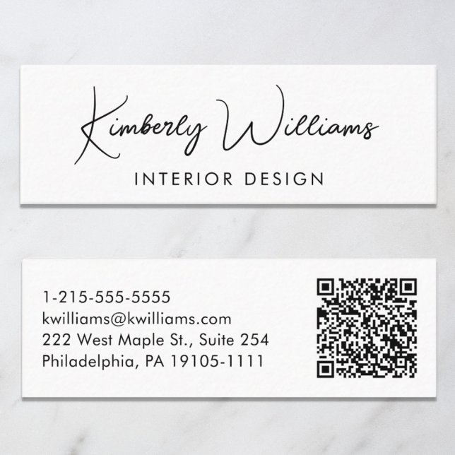 Minitarjeta De Visita Código QR de guión moderno profesional (Subido por el creador)