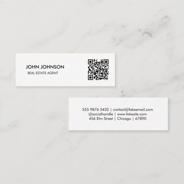 Minitarjeta De Visita Código QR Mini Empresa  (Anverso / Reverso)