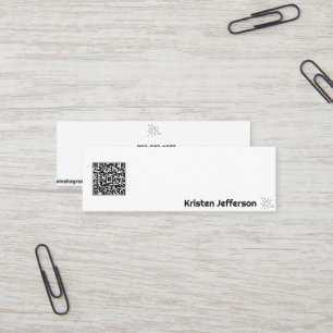 Minitarjeta De Visita Codigo QR mínimo Estrella simple blanca